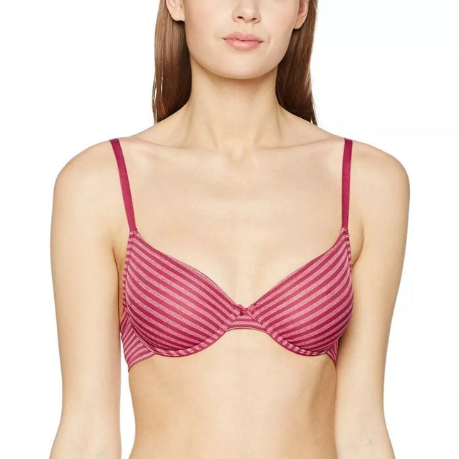 BeeDees  75C dydžio dryžuota bordo spalvos  liemenėlė New day WM