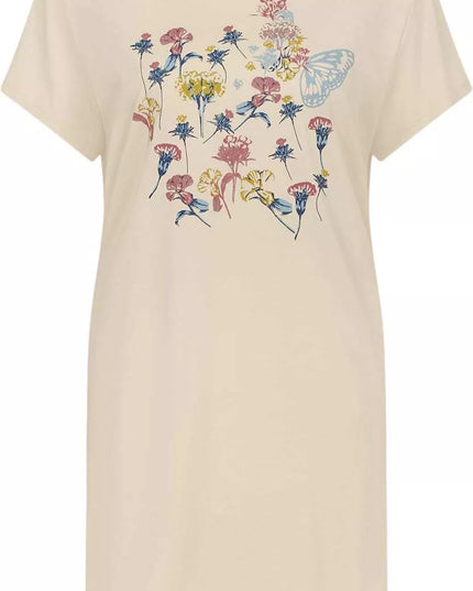 Triumph 44(XXL) dydžio vanilės spalvos medvilniniai naktinukai trumpomis rankovėmis Nightdresses NDK 01 X