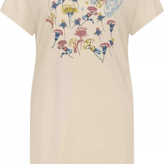 Triumph 44(XXL) dydžio vanilės spalvos medvilniniai naktinukai trumpomis rankovėmis Nightdresses NDK 01 X