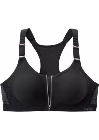 Triumph 80C 75B dydžio juodos spalvos sportinė  liemenėlė su užtrauktuku  Triaction Zip Lite F