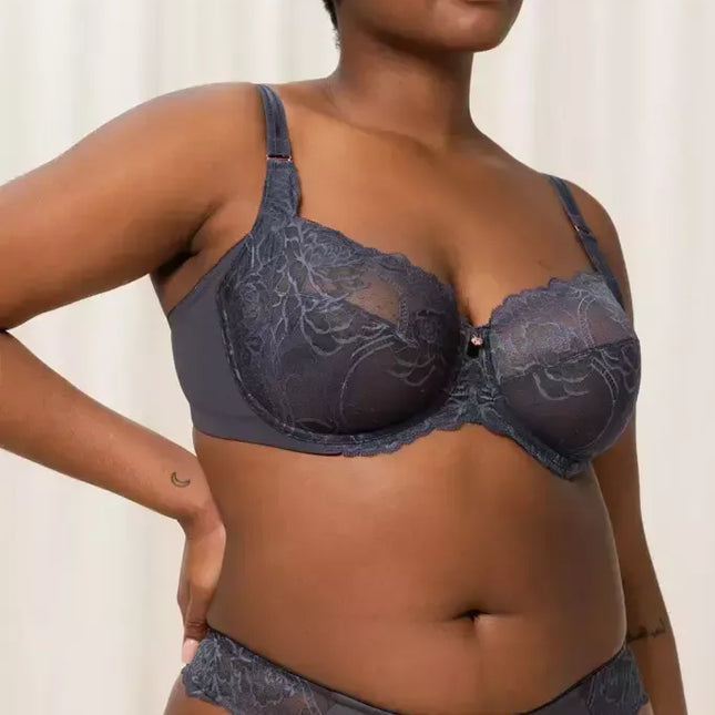 Triumph 80D dydžio pilkos spalvos liemenėlė Wild Peony Florale W